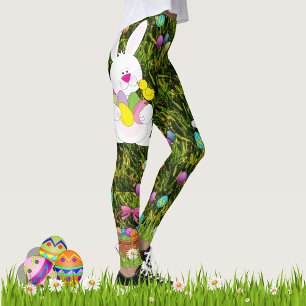 Easter Bunny Egg Hunt Comfortable Mom's Working Leggings