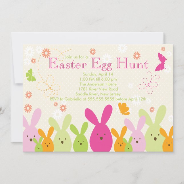 Easter Bunny Egg Hunt Easter Party Invitation (Front)