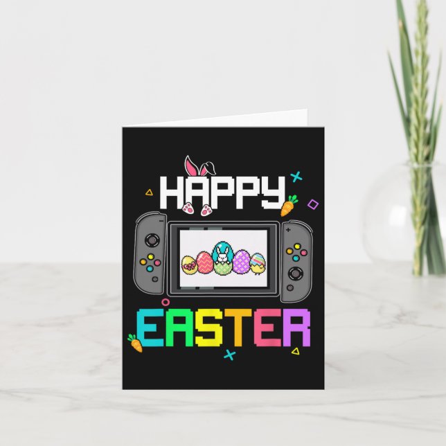 Easter Bunny Egg Hunt Gamer Kids Boys Mens Video G Card (Front)