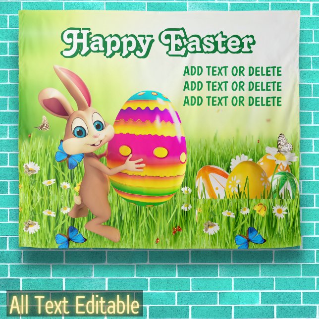 Easter Bunny Egg Hunt Happy Easter Easter Party Tapestry (Creator Uploaded)