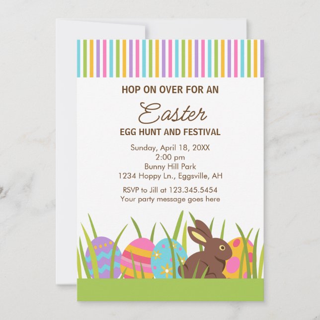 Easter Bunny Egg Hunt Invitation (Front)