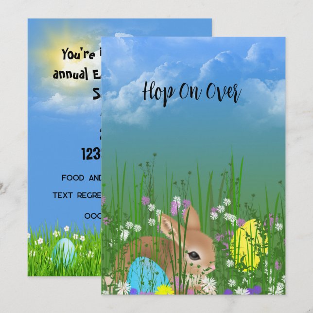 Easter Bunny Egg Hunt Party (Front/Back)