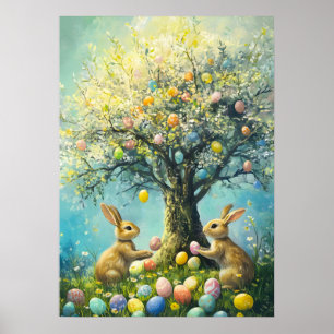Easter Bunny Egg Hunt Rabbit Poster