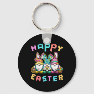 Easter Bunny Egg Hunting Gnome Happy Easter Key Ring