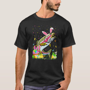 Easter Bunny Egg Hunting Rainbow Trout Fish Easter T-Shirt
