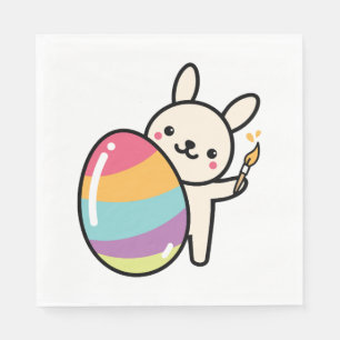 Easter Bunny Egg Painting Easter Egg Cute Adorable Napkin