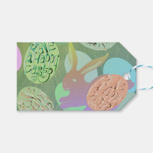 Easter Bunny Eggs "Happy Easter" Gift Tags