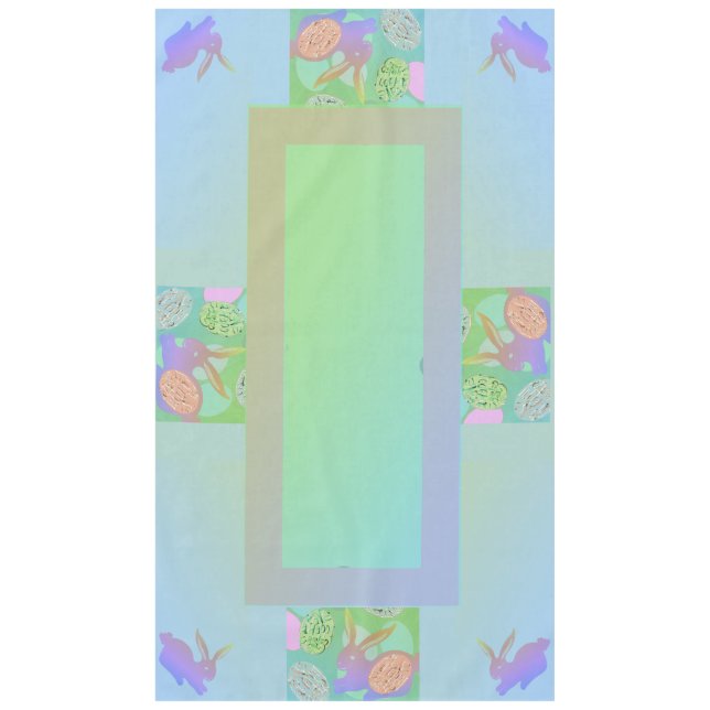 Easter Bunny Eggs Pale Pastels Tablecloth (Front)