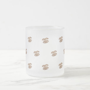 Easter Bunny Elegant Gold Look Pattern Frosted Glass Coffee Mug