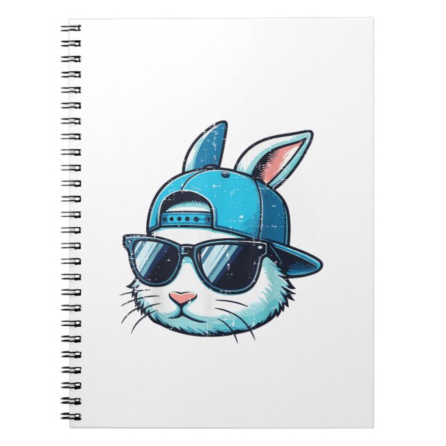 Easter Bunny Face Baseball Cap Sunglasses Rabbit B Notebook (Front)