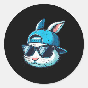 Easter Bunny Face Baseball Cap Sungles Rabbit Boys Classic Round Sticker