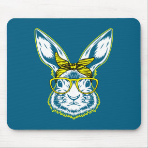 Easter Bunny Face Easter Rabbit Illustration Mouse Mat