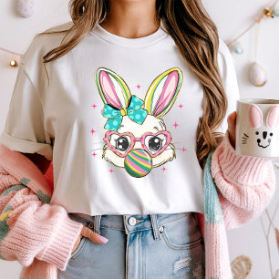 Easter Bunny Face With Glasses & Bubble  T-Shirt