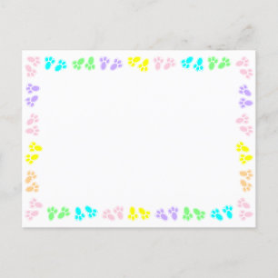 Easter Bunny Feet Custom Border  Postcard