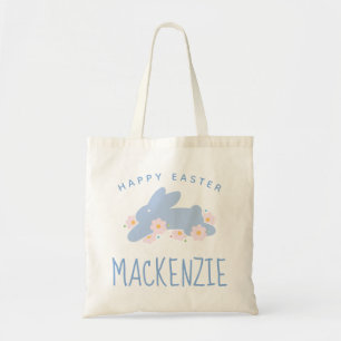 Easter Bunny Floral Girl Tote Bag