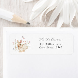 Easter Bunny Floral Return Address Label