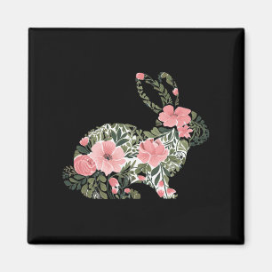 Easter Bunny Floral Spring Rabbit Cute Bunny Women Magnet
