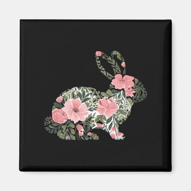 Easter Bunny Floral Spring Rabbit Cute Bunny Women Magnet (Front)