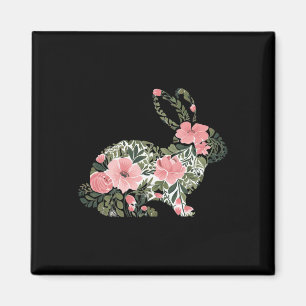 Easter Bunny Floral Spring Rabbit Cute Bunny Women Magnet