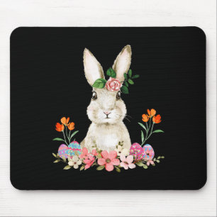 Easter Bunny Flower Headband Rabbit Easter Happy E Mouse Mat