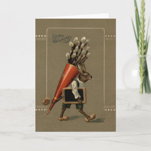 Easter Bunny Flower Holiday Card