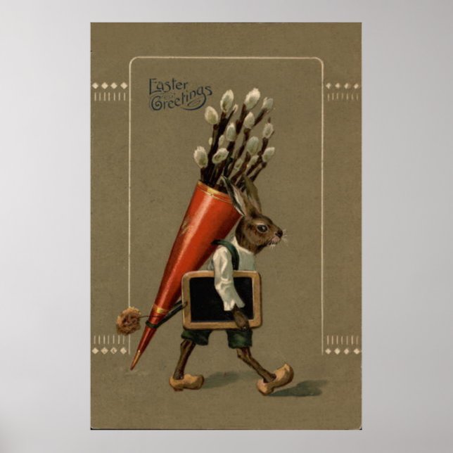 Easter Bunny Flower Poster (Front)