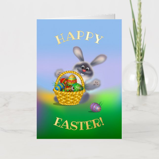Easter Bunny Foil Greeting Card (Front)