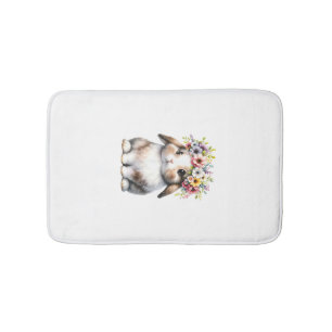 Easter Bunny for Women Girls - Easter Bunny Flower Bath Mat
