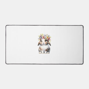 Easter Bunny for Women Girls - Easter Bunny Flower Desk Mat