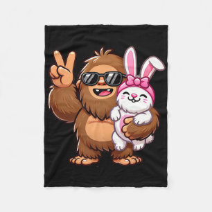 Easter Bunny Funny Easter Day Sasquatch Fleece Blanket