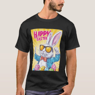 Easter Bunny Funny Easter Eggs Pop Art Style Easte T-Shirt