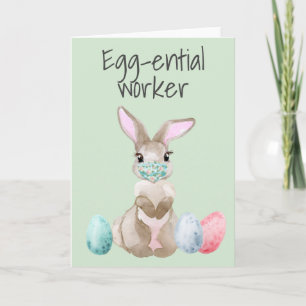 Easter bunny Funny Essential Worker Covid Card