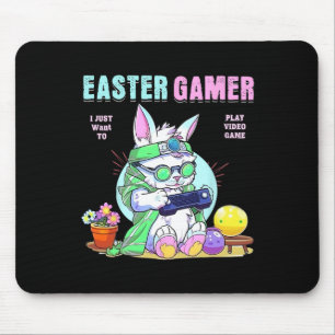 Easter Bunny Funny Gamer Video Game Boys Girls Mouse Mat