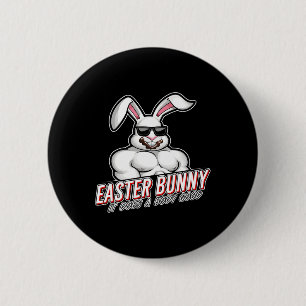 Easter Bunny Funny Gym Gymer Body 6 Cm Round Badge