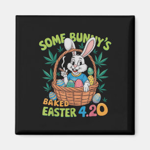 Easter Bunny Funny Weed Smoking Rabbit 4_20 Day Magnet