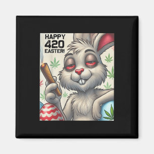 Easter Bunny Funny Weed Smoking Rabbit 4_20  Magnet