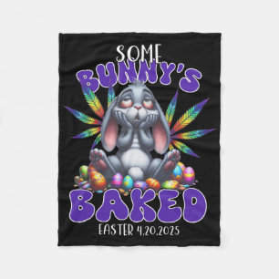 Easter Bunny Funny Weed Smoking Rabbit Day _1 Fleece Blanket