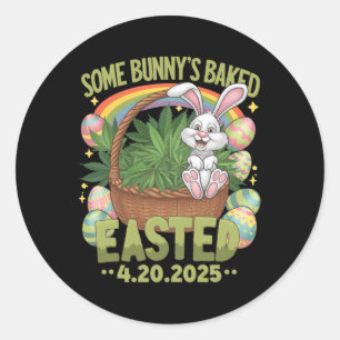 Easter Bunny Funny Weed Smoking Rabbit Day _2 Classic Round Sticker