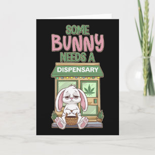 Easter Bunny Funny Weed Smoking Rabbit Day Card