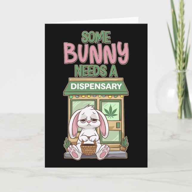 Easter Bunny Funny Weed Smoking Rabbit Day  Card (Front)