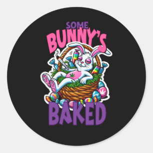 Easter Bunny Funny Weed Smoking Rabbit Day Classic Round Sticker