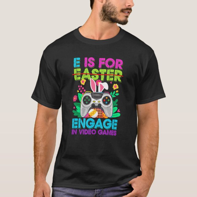 Easter Bunny Game Controller Happy Easter Day T-Shirt (Front)