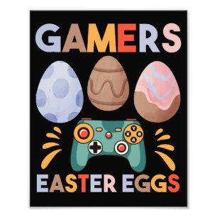 Easter Bunny Gamer Gaming Boy Love Easter Eggs Photo Print