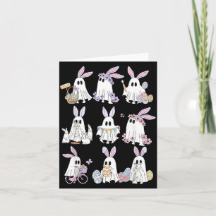 Easter Bunny Ghost Spooky Easter Day Rabbit Lover Card