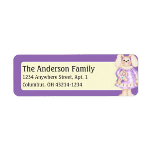 Easter Bunny Girl d3 Easter Address Labels
