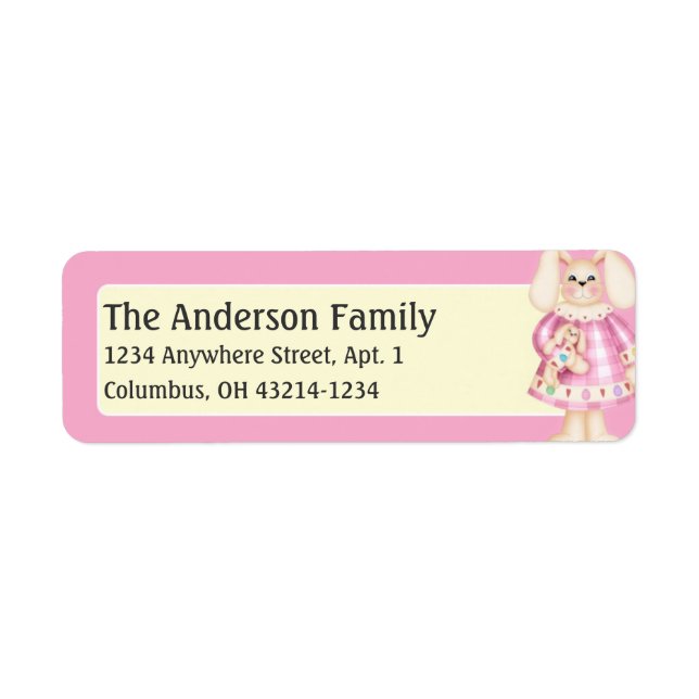 Easter Bunny Girl d4 Easter Address Labels (Front)