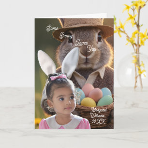 Easter Bunny Girl Photo Customise Card