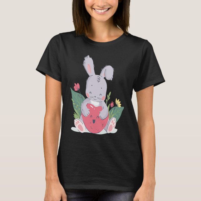 Easter Bunny Girls Ladies Children Easter Easter   T-Shirt (Front)