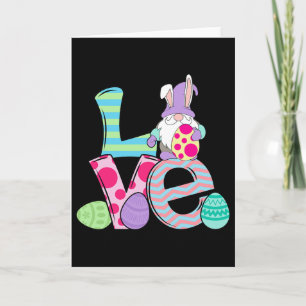 Easter Bunny Gnome Funny Easter Day Eggs Bunny Gno Card