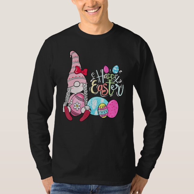 Easter Bunny Gnome Happy Easter Pun Spring T-Shirt (Front)